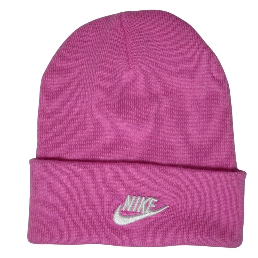 Nike Pink Peak Futura Beanie HF0186-675 One‎ Size Adult Unisex Cuffed Knit Hat